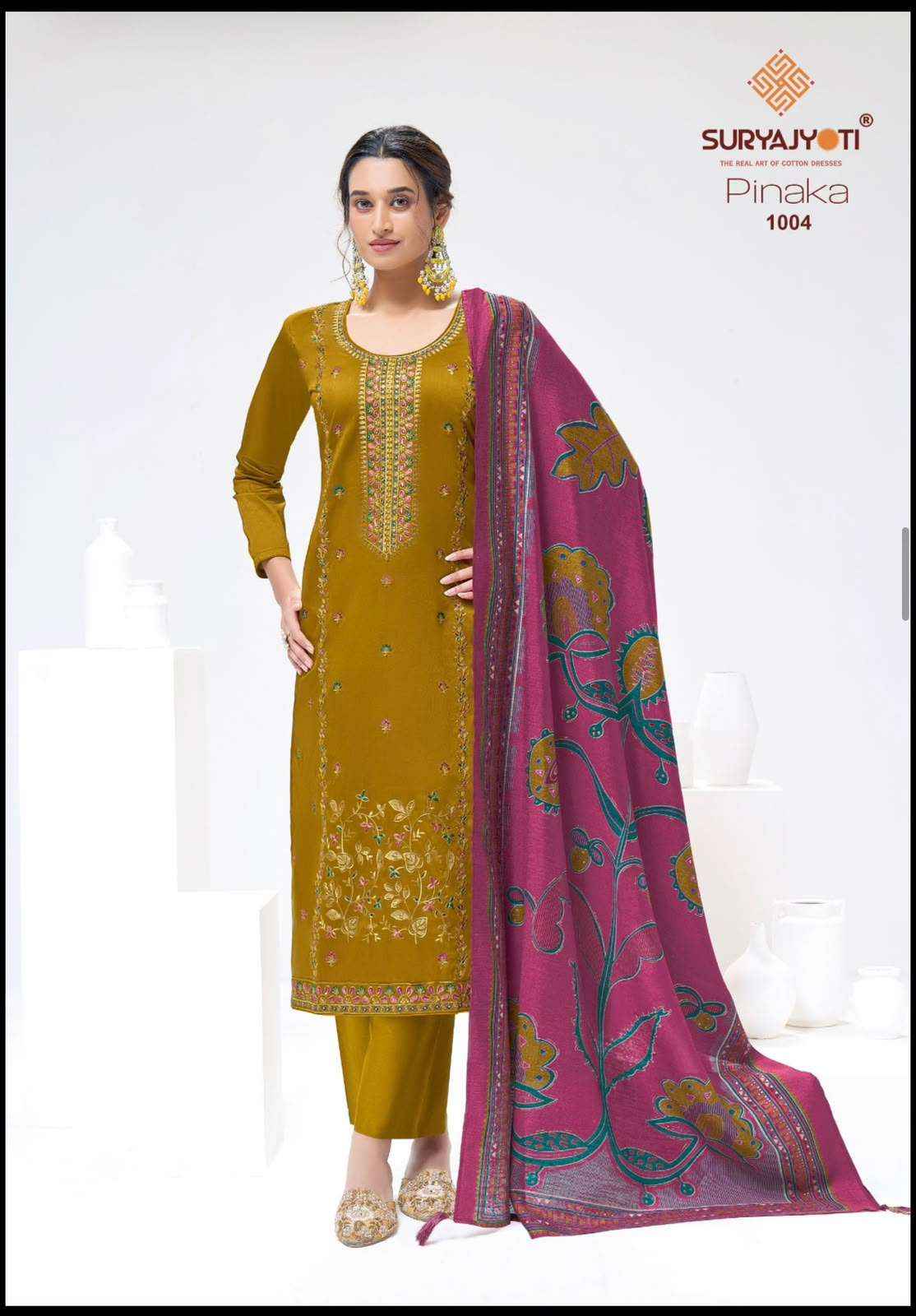 Suryajyoti Pinaka Vol 1 Heavy Zam Satin Salwar Suits 6 Pcs Catalog