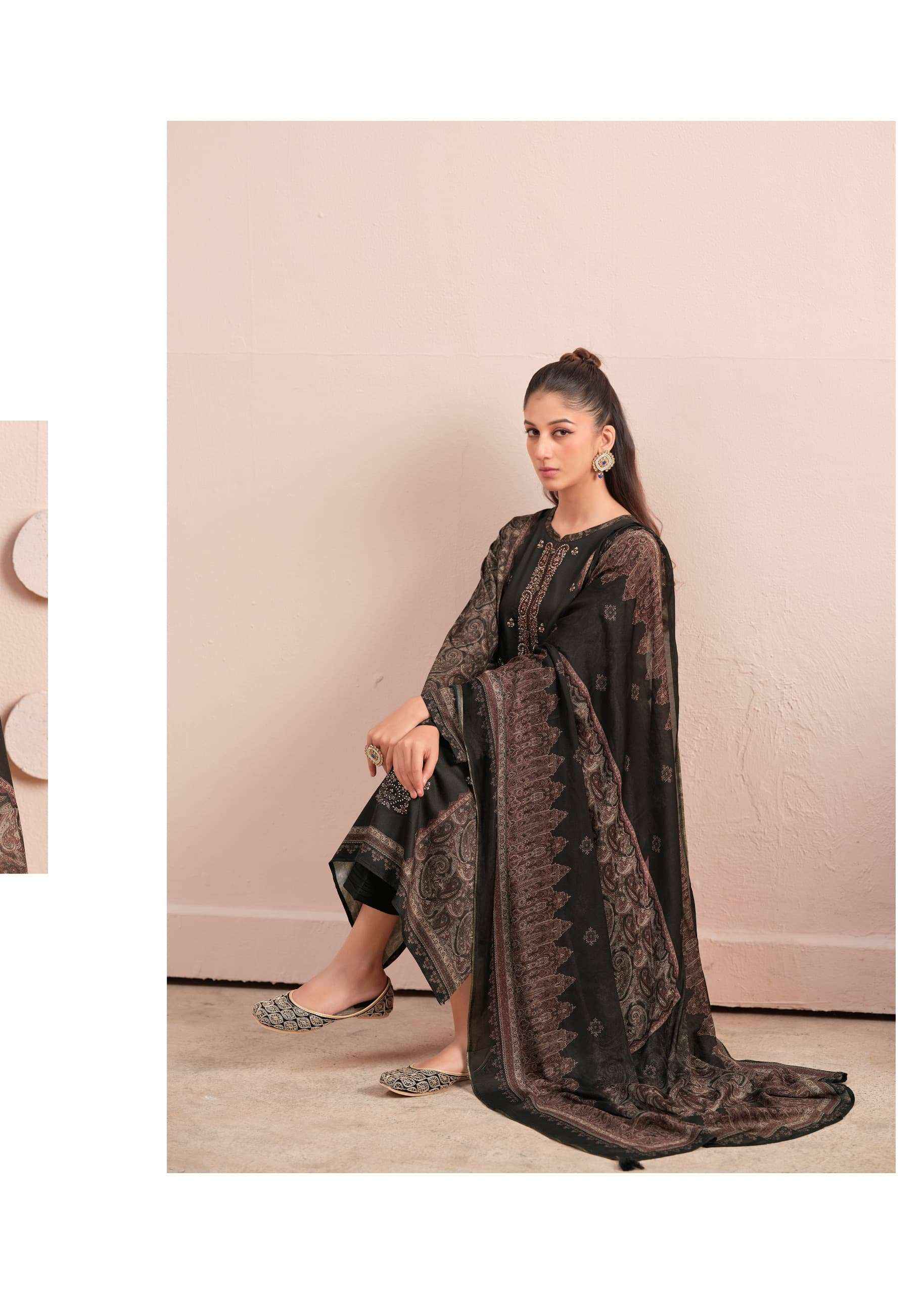 The Hermitage Shop Aaranya Vol 6 Digital Printed Satin Suit 4 Pcs Catalog