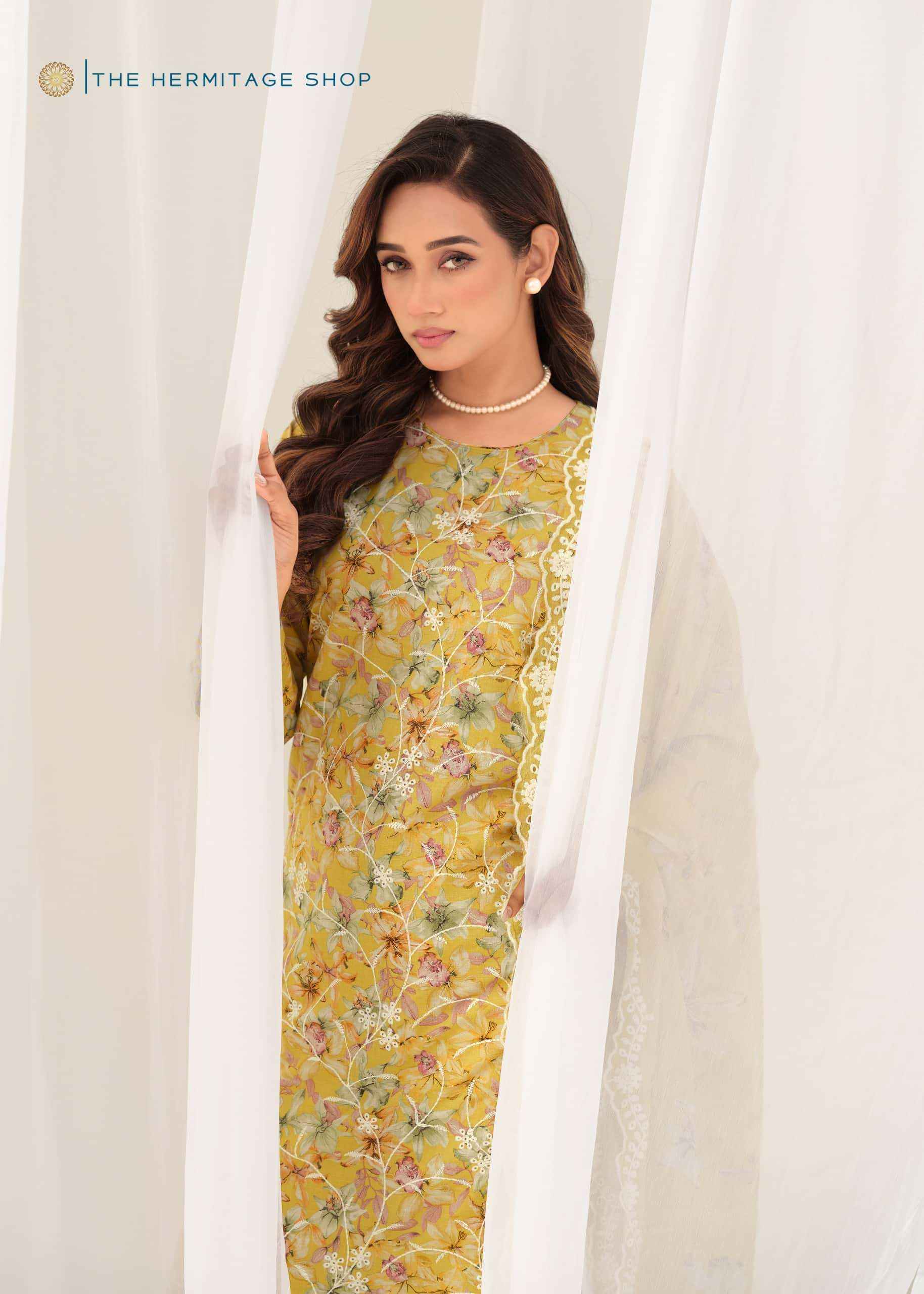 The Hermitage Shop Simroon Lawn Cotton Pakistani Suits 4 Pcs Catalog 