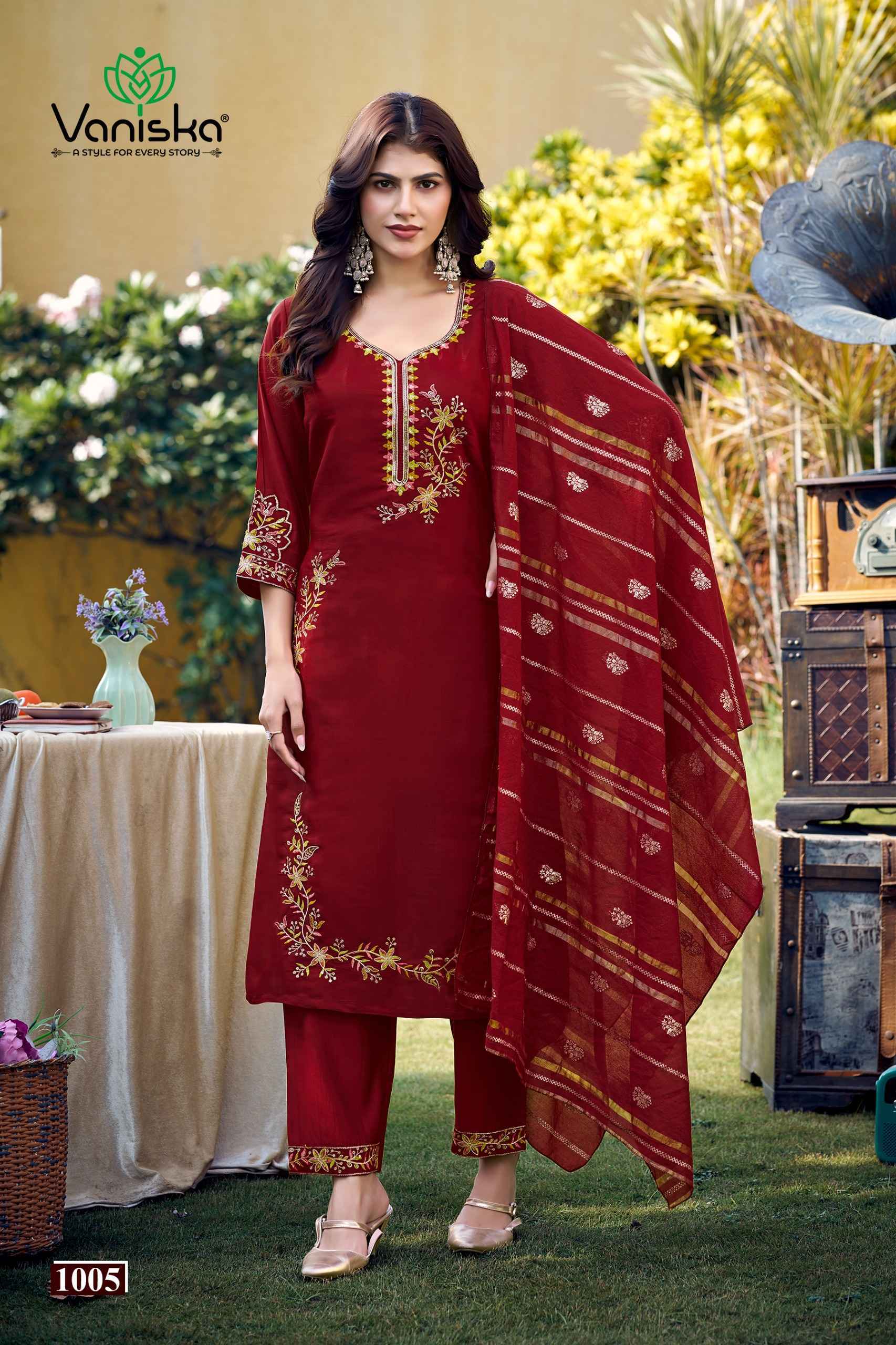 Vaniska Fashion Gulzar Chanderi Silk Kurti Combo 6 pcs Catalog | Wholesale Cloth Market