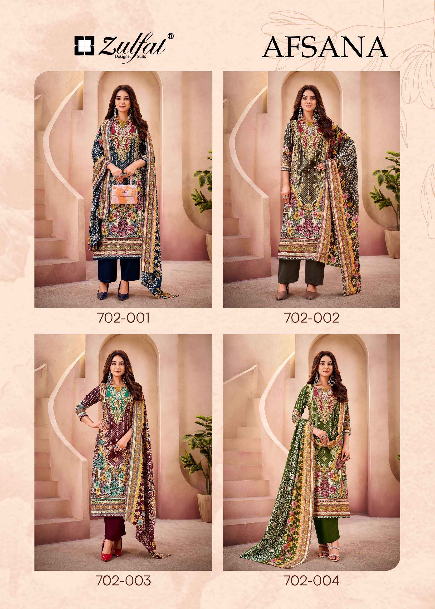 Zulfat Afsana Pure Woolen Pashmina Winter Collection With Price 4 Pcs Catalog