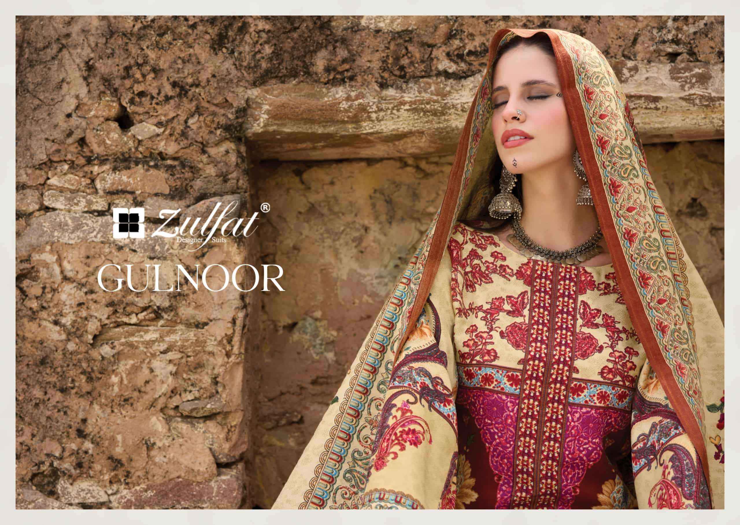 Zulfat Designer Gulnoor Pure Woolen Pashmina Dress Material 6 Pcs Catalog