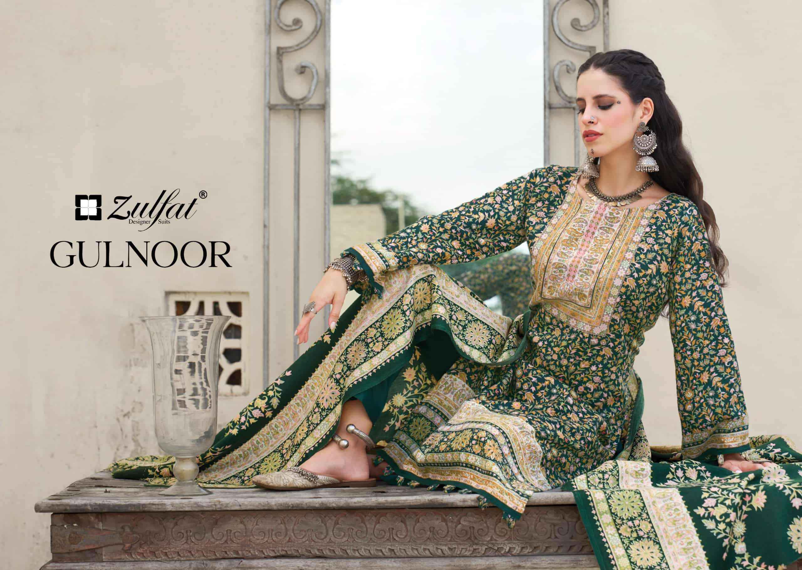 Zulfat Designer Gulnoor Pure Woolen Pashmina Dress Material 6 Pcs Catalog