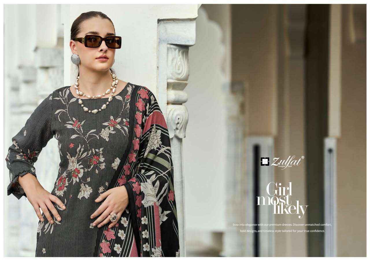 Zulfat Designer Kohinoor Pure Woolen Pashmina Dress Material 6 Pcs Catalog