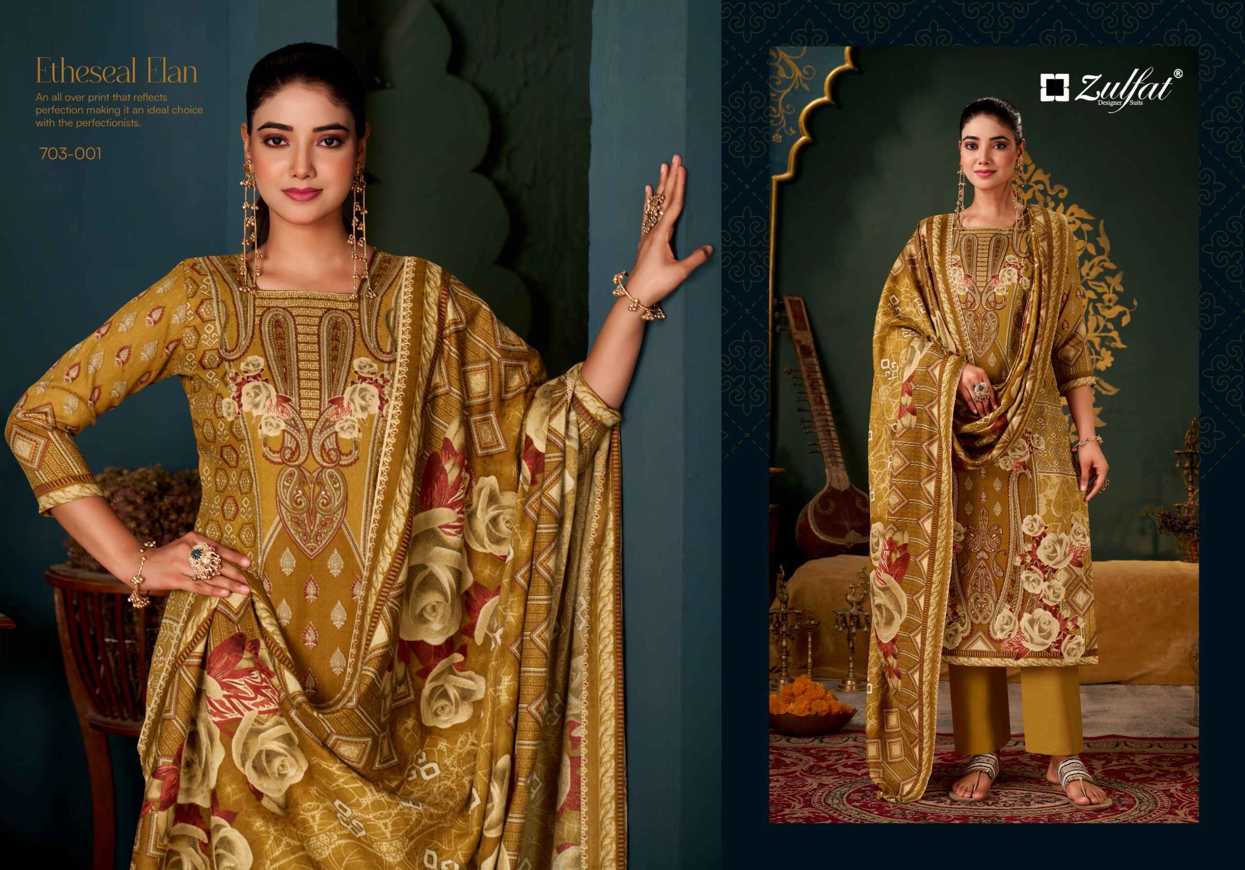 Zulfat Sameera Woollen Pashmina Dress Material 4 pcs Catalog