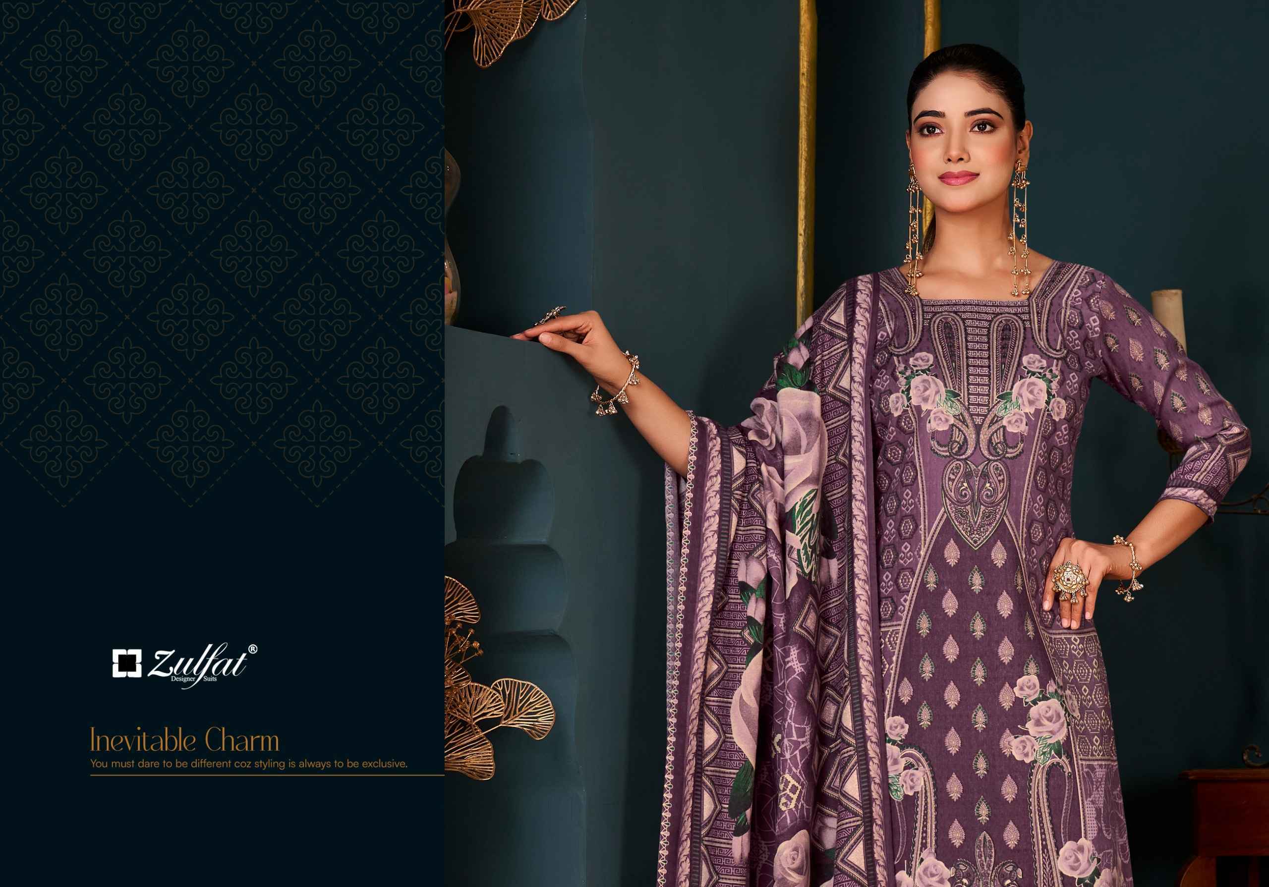 Zulfat Sameera Woollen Pashmina Dress Material 4 pcs Catalog