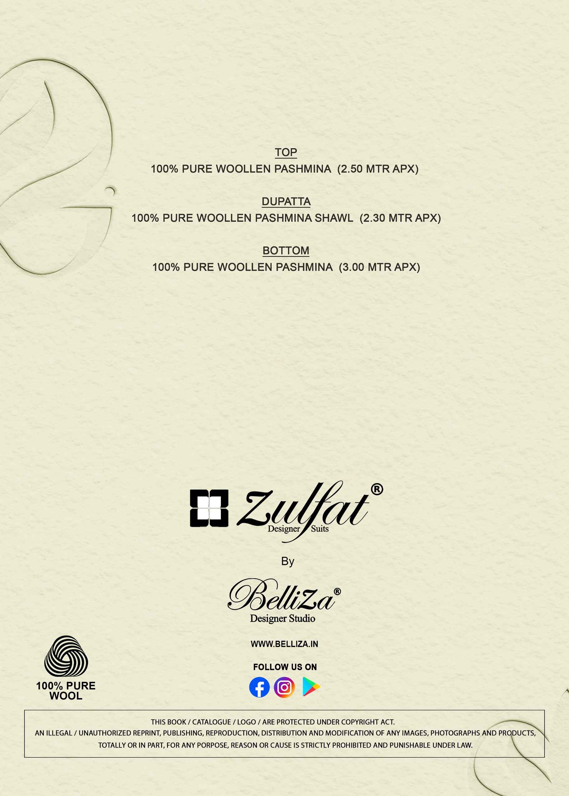 Zulfat Shahinoor Pure Woollen Winter Dress Material 5 Pcs Catalog